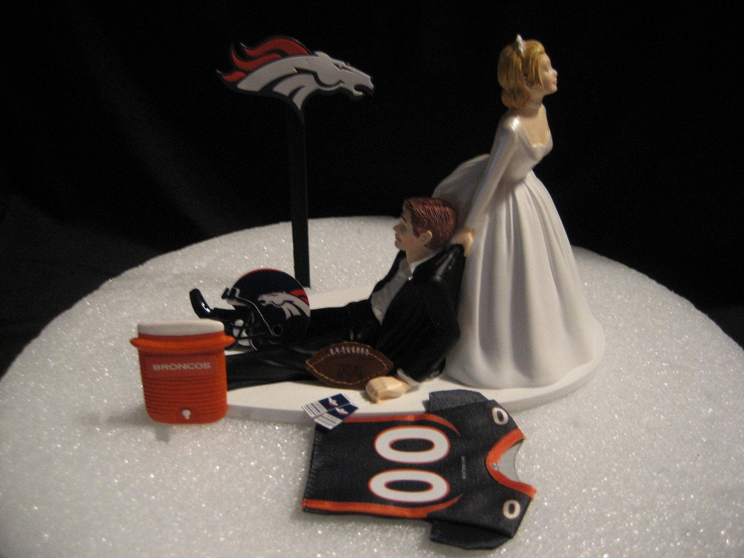 Wedding Cakes Denver
 Denver Broncos Wedding Cake Topper Bride Groom by finsnhorns