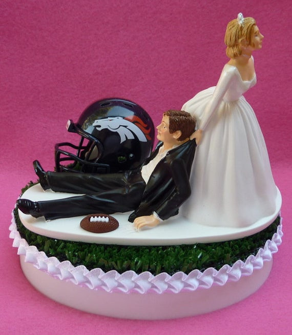 Wedding Cakes Denver
 Wedding Cake Topper Denver Broncos Football Themed Sports Turf