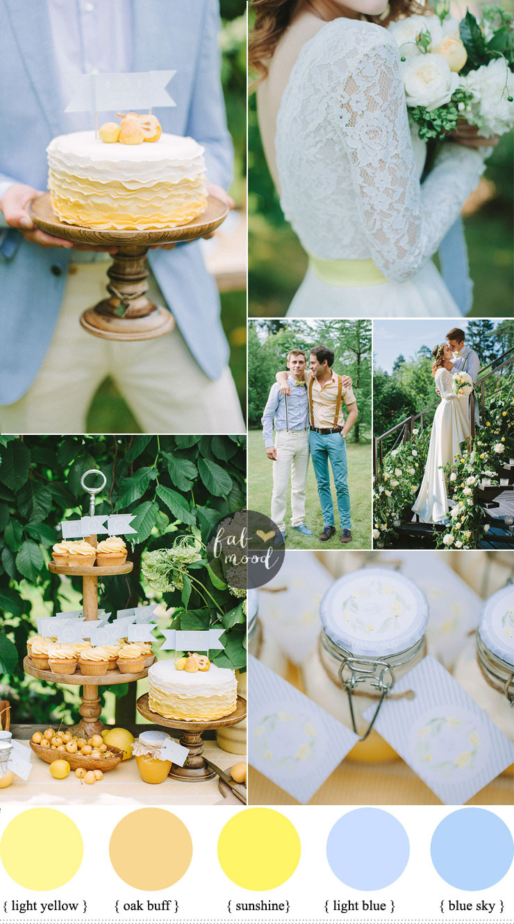 Wedding Color Schemes
 Blue and yellow wedding color schemes garden wedding 