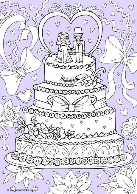 Wedding Coloring Book Pages
 Wedding Cake Colour Pop Colouring Page