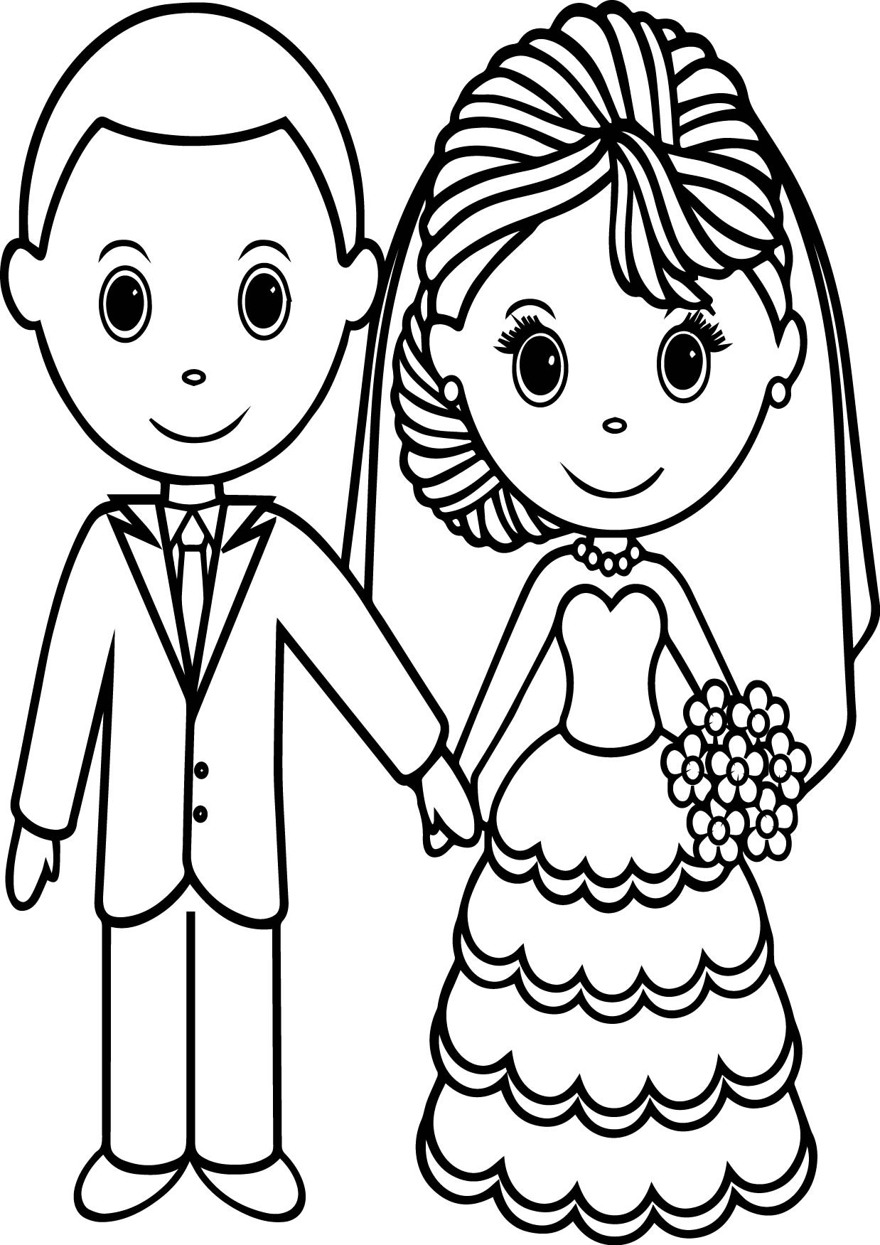 Wedding Coloring Page
 Wedding Couple Coloring Pages
