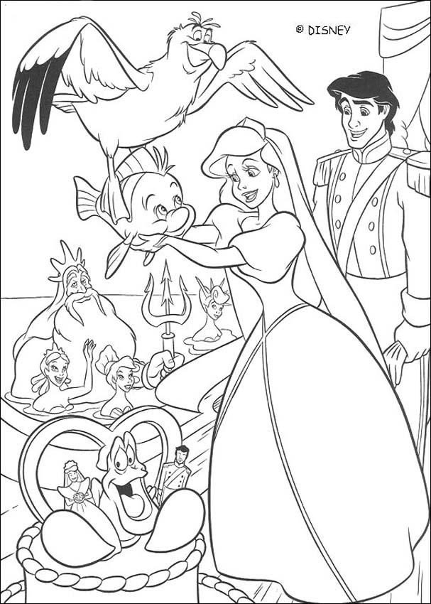 Wedding Coloring Page
 Ariel s wedding day coloring pages Hellokids