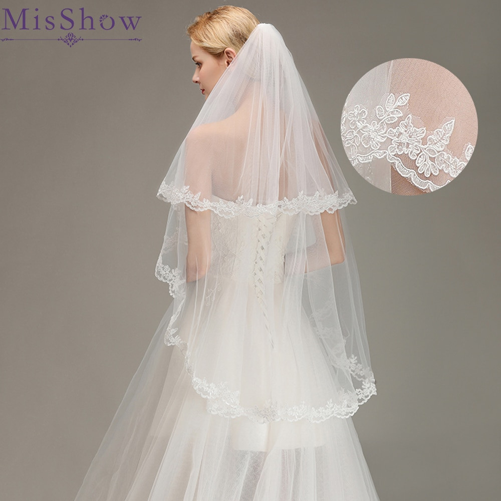 Wedding Dress And Veil
 Aliexpress Buy Stock Romantic Short wedding veils