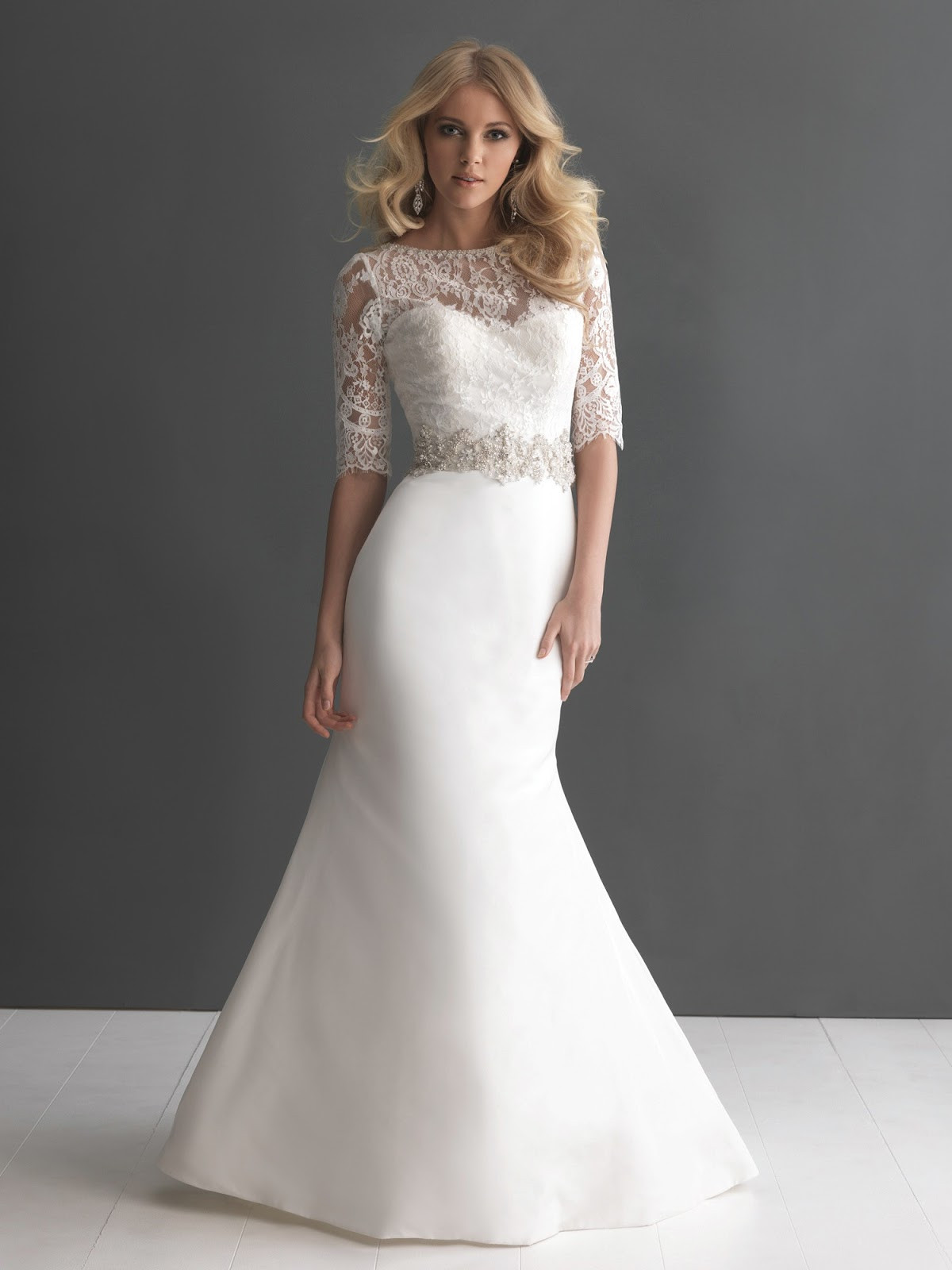 Wedding Dress With Lace Sleeves
 DressyBridal Allure Wedding Dresses Fall 2013 Collection