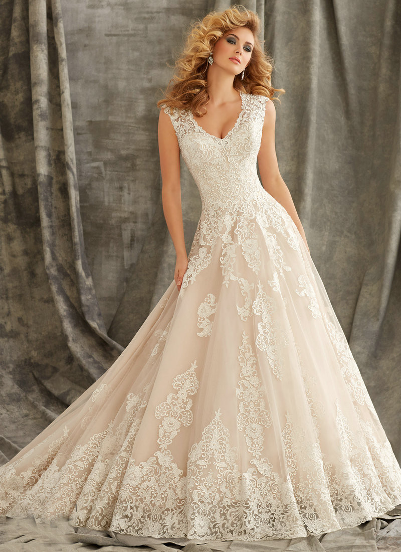 Wedding Dress With Lace Sleeves
 1344 Cap Sleeve Wedding Gowns 2015 Ivory Lace Dress