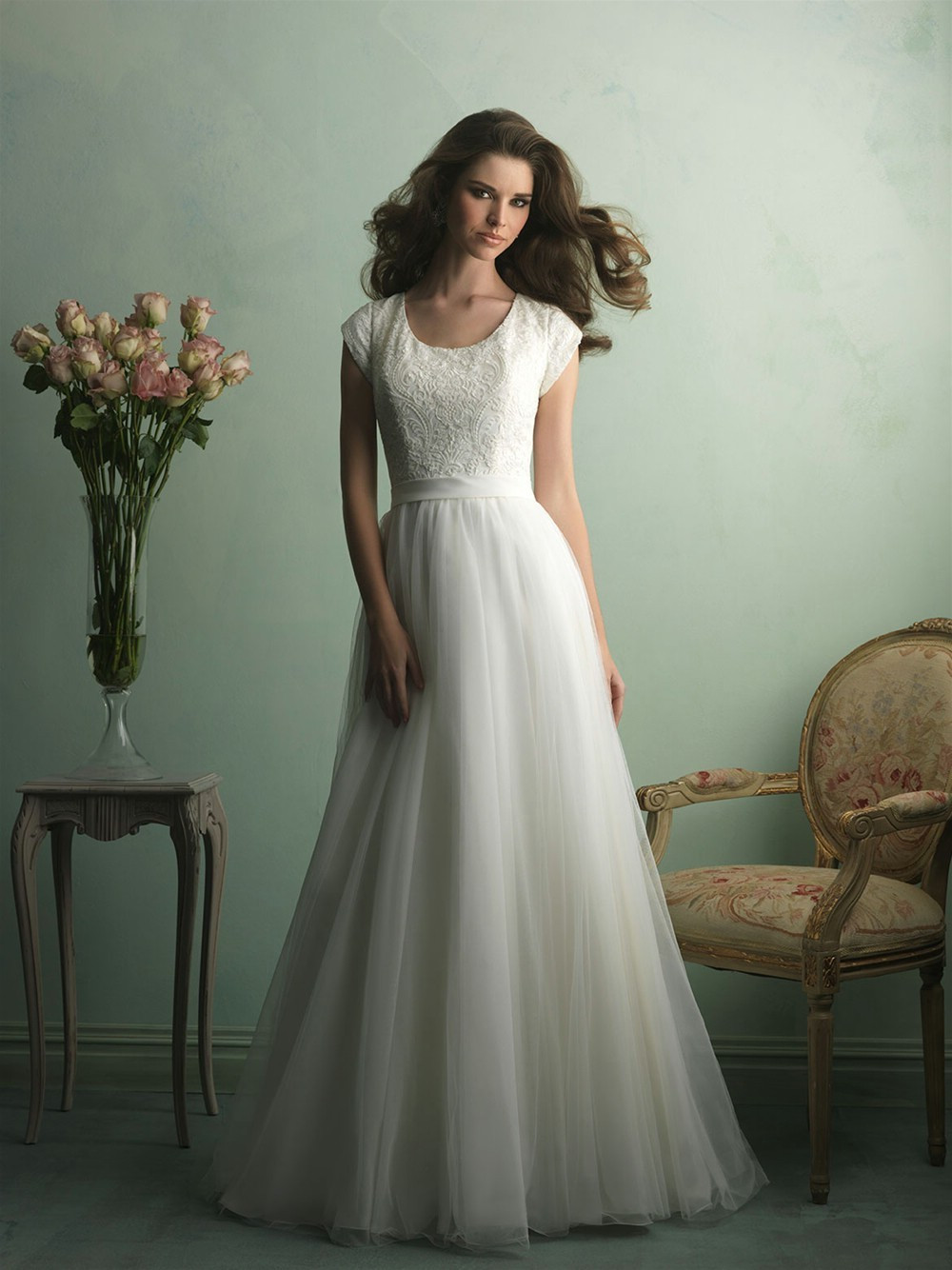 Wedding Dresses Modest
 Allure Modest Wedding Dresses Style M521 [M521