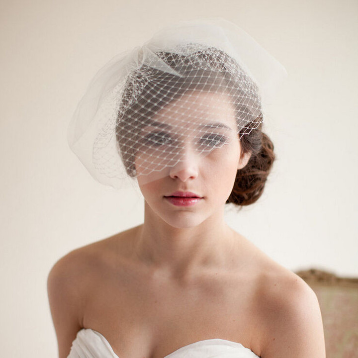 Wedding Face Veil
 White Ivory Tulle Net Wedding Veils headdress Bridal
