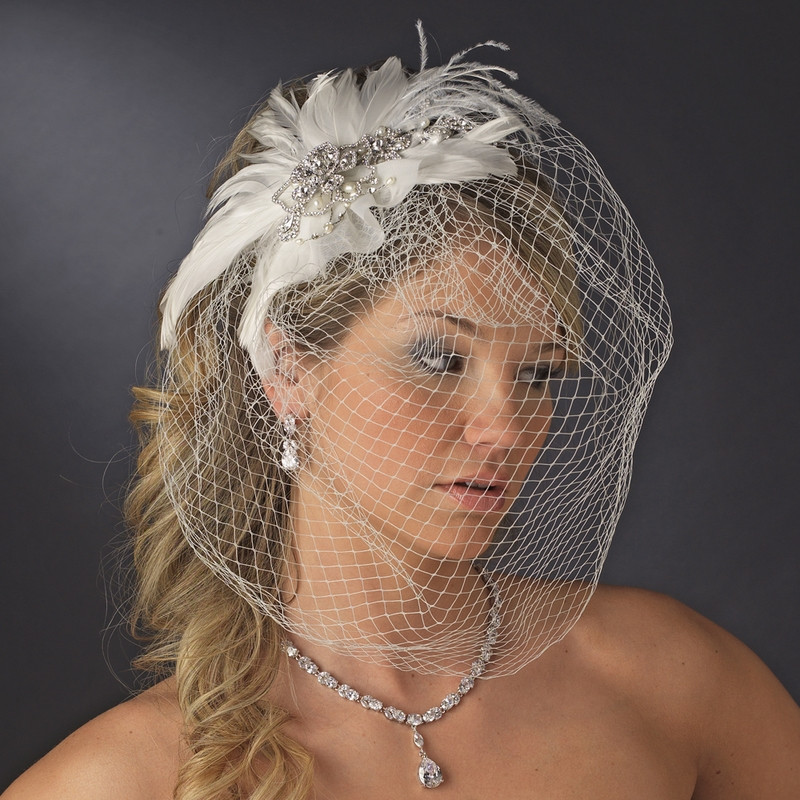 Wedding Face Veil
 Wholesale Vintage Bridal Feather Headpiece Clip with