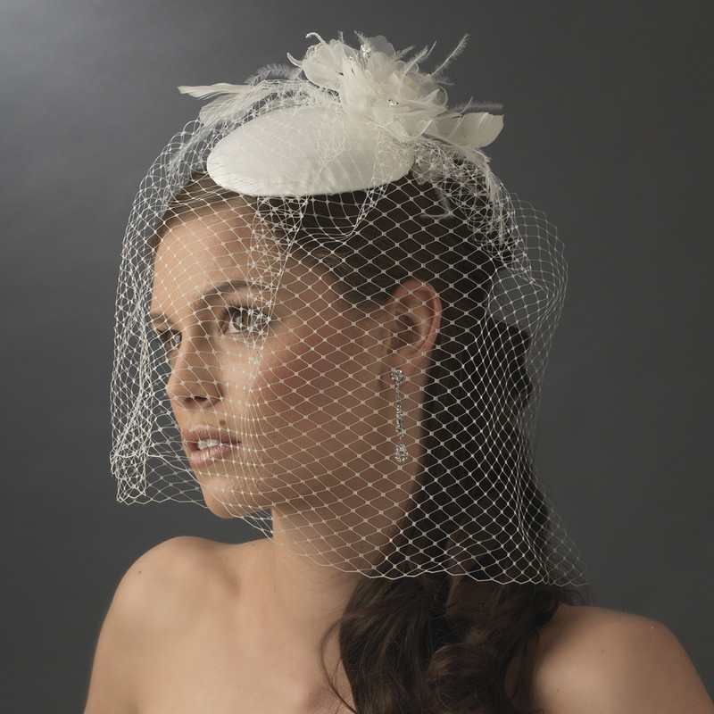 Wedding Face Veil
 Wholesale Vintage Bridal Hat with Bird Cage Face Veil