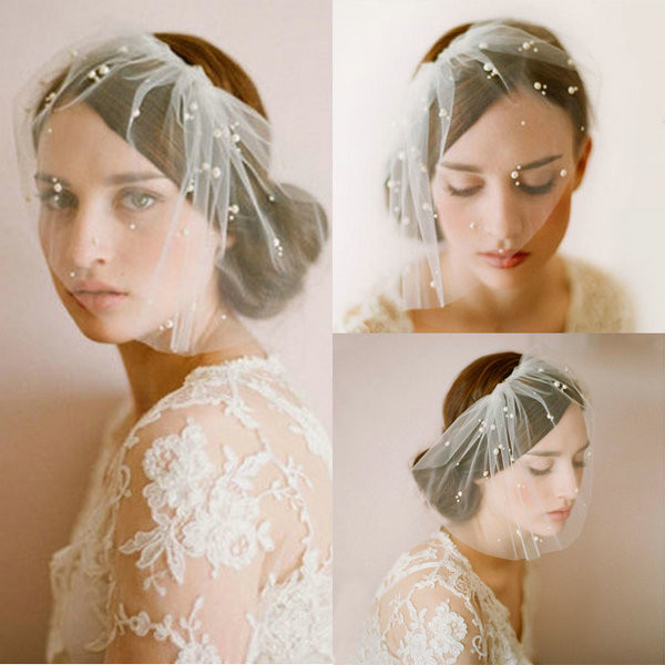 Wedding Face Veil
 Bridal Birdcage Face Veil Feather Crystal Veils Wedding