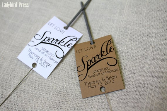 Wedding Favors Sparklers
 Sparkler Wedding Tags Personalized Printable Wedding Favor