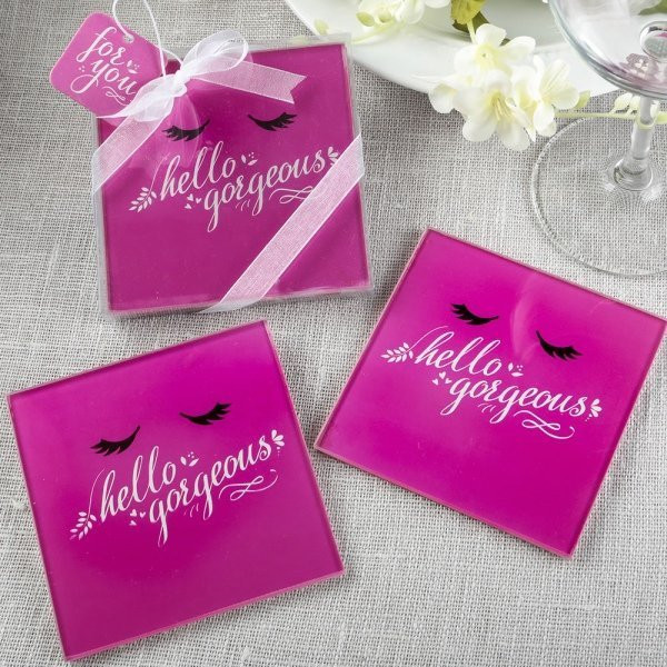 Wedding Favors Unlimited
 Hello Gorgeous Glass Coasters Set