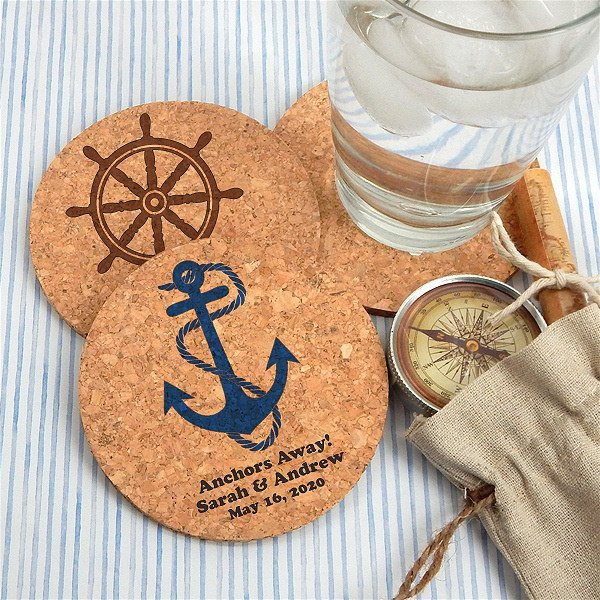 Wedding Favors Unlimited
 Personalized Round Wedding Cork Coasters Many Designs
