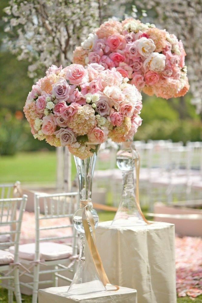 Wedding Flower Arrangements Ideas
 Clear Trumpet Floral Vase Wedding Centerpiece
