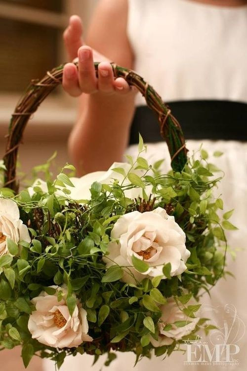 Wedding Flower Girl Basket
 Green Wedding Flower Girl Basket Weddbook