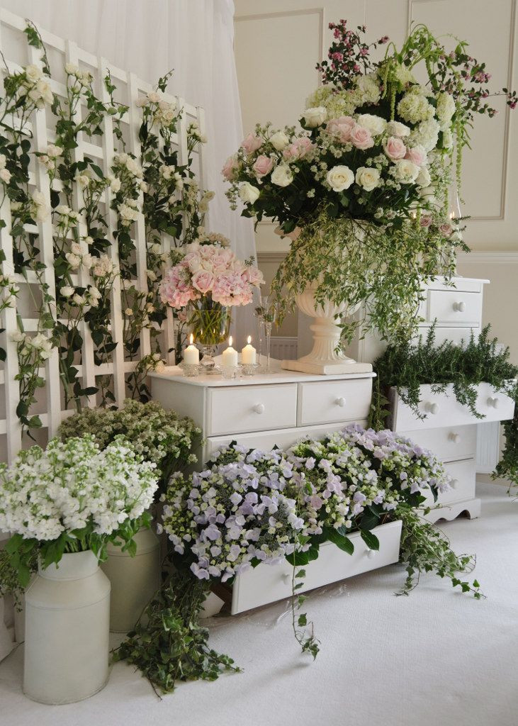 Wedding Flower Shops
 Drawers used to hold plants and decor A great way to