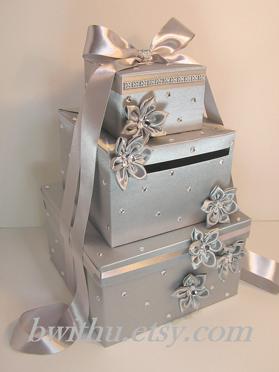 Wedding Gift Boxes Ideas
 Wedding Card Box Silver Gift Card Box Money Box