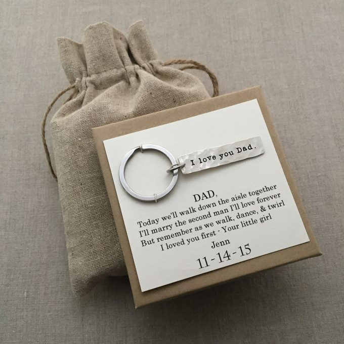 Wedding Gift For My Bride
 Gift Idea for Father of the Bride Keychain with Hand