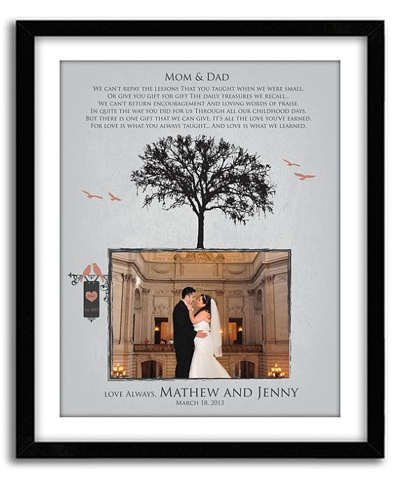 Wedding Gift Ideas From Parents To Bride And Groom
 Parents Thank You Gift Wedding GIft for Parents from