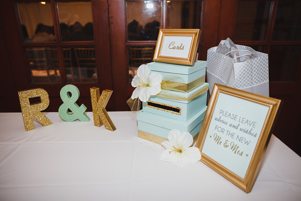 Wedding Gift Tables Ideas
 Pretty Mint Gold Wedding Reception in DC Rachel Kurt