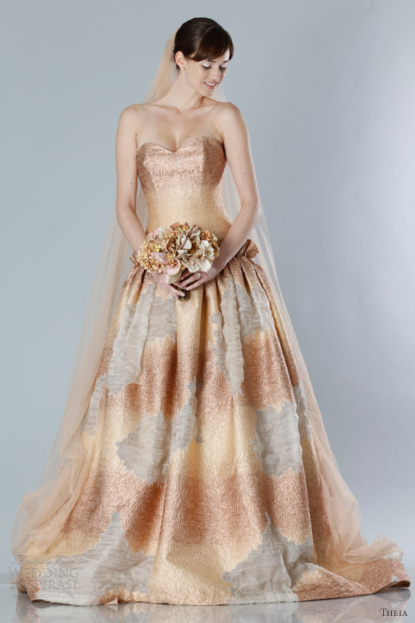 Wedding Gowns With Color
 Theia Fall 2013 White Collection Wedding Dresses