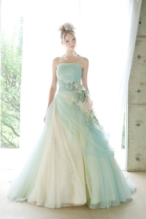 Wedding Gowns With Color
 Top 40 Breathtaking Water Color Wedding Dress for Summer