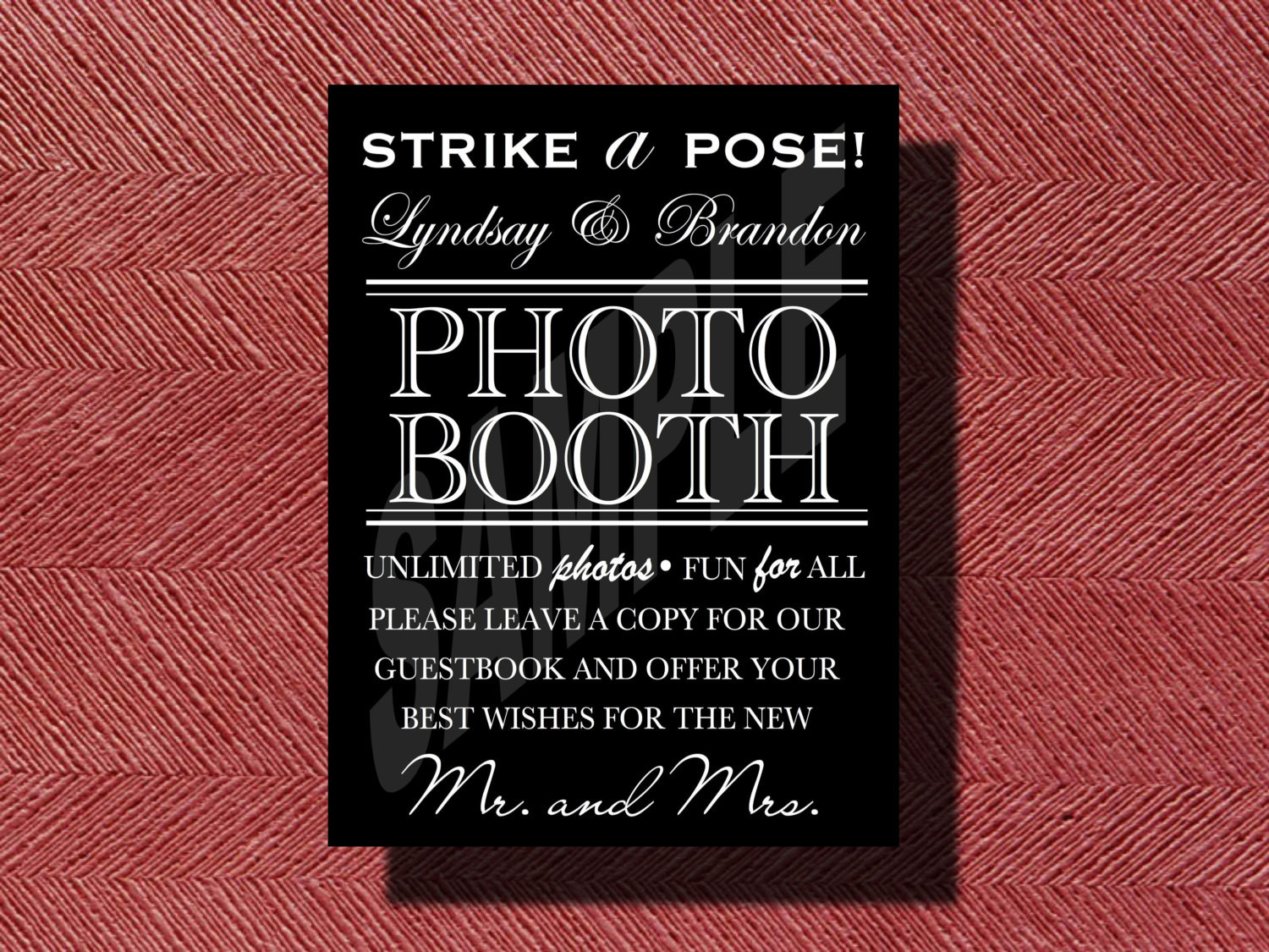 Wedding Guest Book For Photo Booth
 Wedding Booth Guestbook Sign