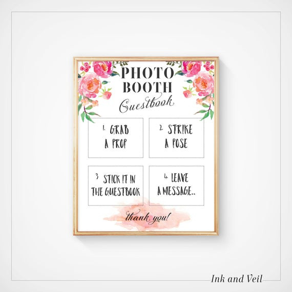 Wedding Guest Book For Photo Booth
 Wedding booth Sign Guest book booth Guestbook