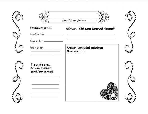 Wedding Guest Book Pages Template
 La s Member Guest Event Themes