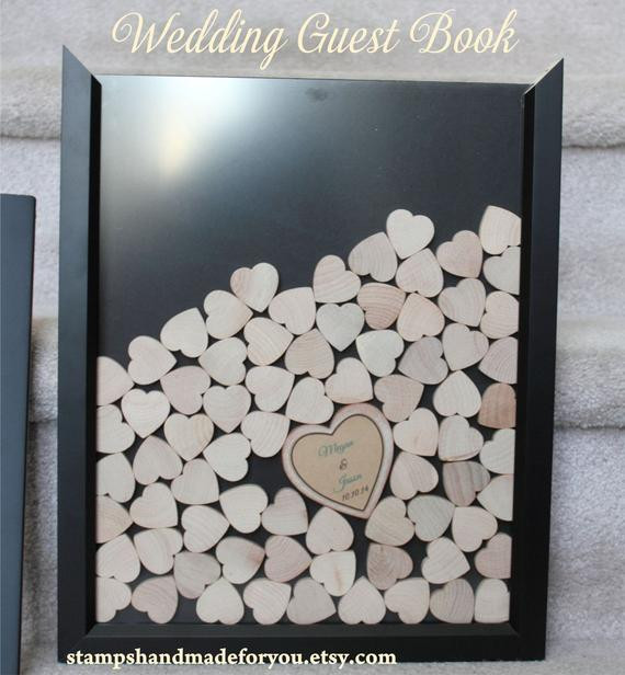 Wedding Guest Book Picture Frames
 Drop box guest book heart frame wedding guest by