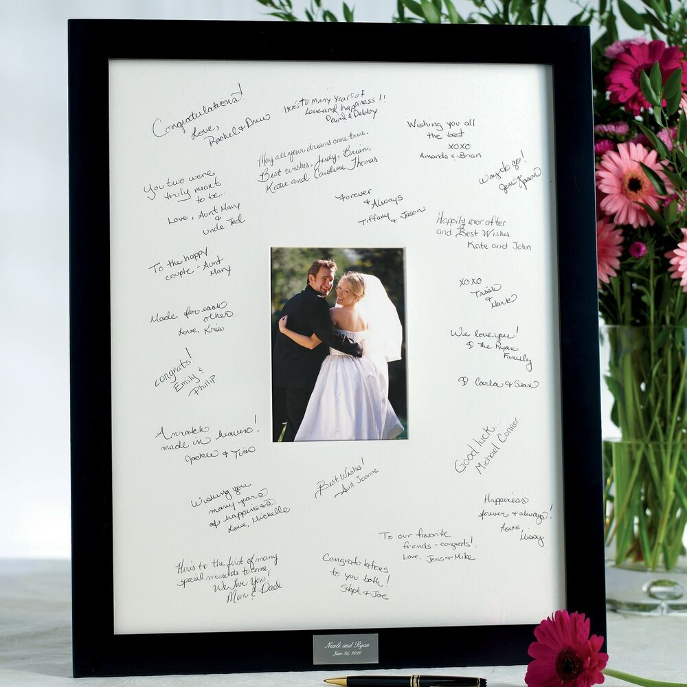 Wedding Guest Book Picture Frames
 Wedding Wishes Guest Book Signature Frame Option to