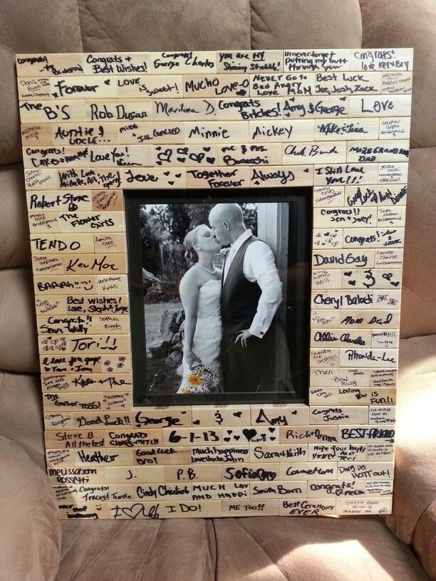 Wedding Guest Book Picture Frames
 Jenga wedding peices made into a picture frame