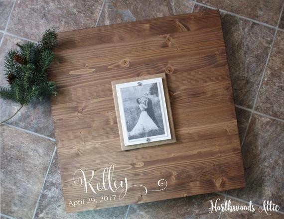Wedding Guest Book Picture Frames
 Picture Frame Wedding Guest Book Alternative Wood Sign