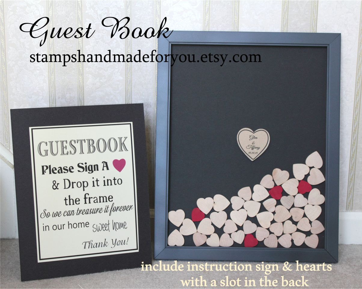 Wedding Guest Book Picture Frames
 265 hearts Wedding Book Frame Guest book Drop by