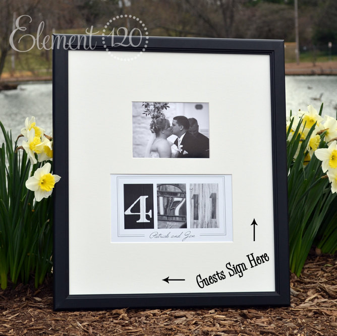 Wedding Guest Book Picture Frames
 Custom Wedding Guest Book Ideas Number Date Frame Add