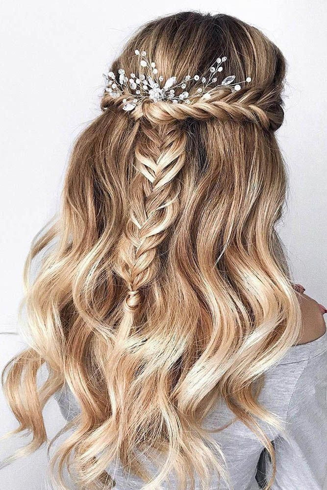 Wedding Hairstyle With Braid
 wedding hairstyles half up half down with curls and braid