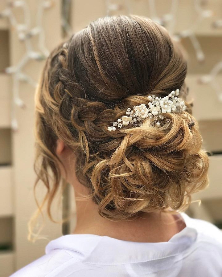 Wedding Hairstyle With Braid
 Soft front braided updo bridal hairstyle Get inspired by