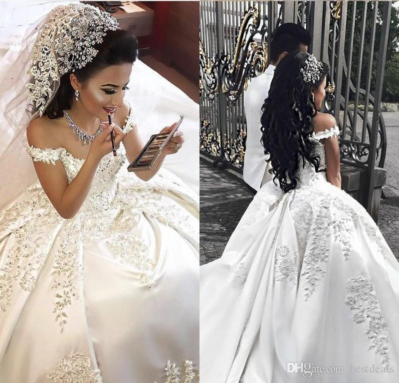 Wedding Hairstyles For Plus Size Brides
 Discount Gorgeous Luxury Arabic Wedding Dresses 2018