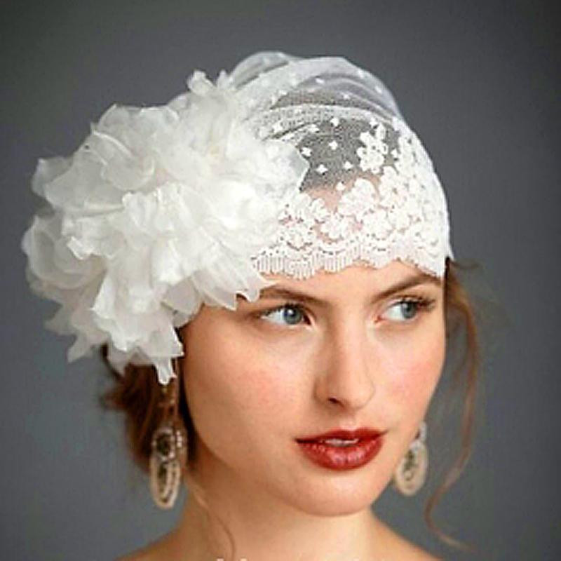 Wedding Hat Veil
 2017 Swiss Dot Tulle Veil Hat With Handmade Flower Lace