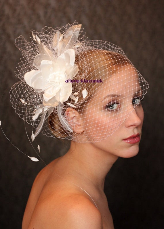 Wedding Hat Veil
 BIRD CAGE VEIL wedding hat fabulous headdress bridal hat