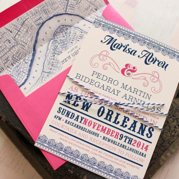 Wedding Invitations New Orleans
 Typography Wedding Invitation New Orleans Design Fee