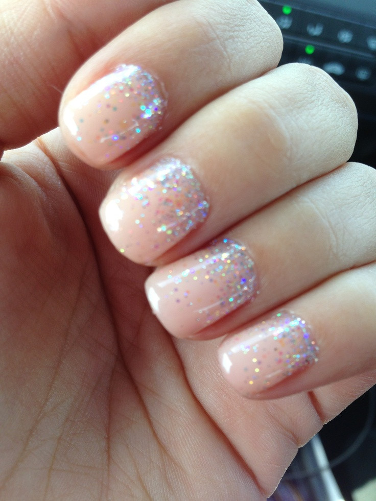 Wedding Nails With Glitter
 My Wedding nails opi gel color passion sprinkled with