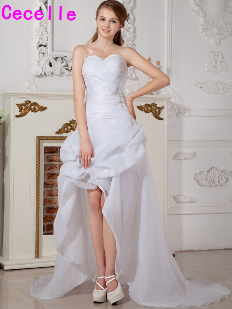 Wedding Reception Gowns
 High Low Reception Wedding Dresses Modern White Hi Lo