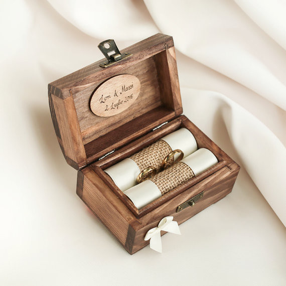 Wedding Ring Holder
 Personalized wedding ring box Wooden ring box Ring holder