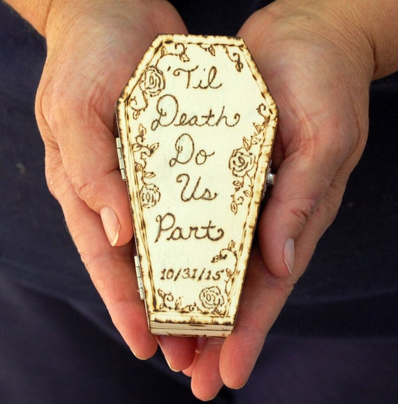 Wedding Ring Holder
 Personalized Mini Coffin Wedding Ring Holder