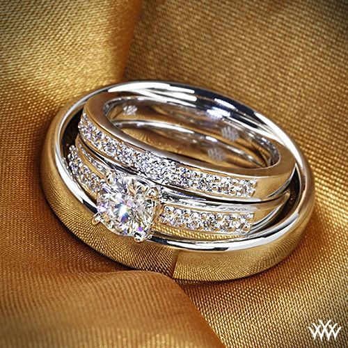 Wedding Ring Sets For Him And Her White Gold
 18k White Gold Flush Fit Diamond Wedding Set
