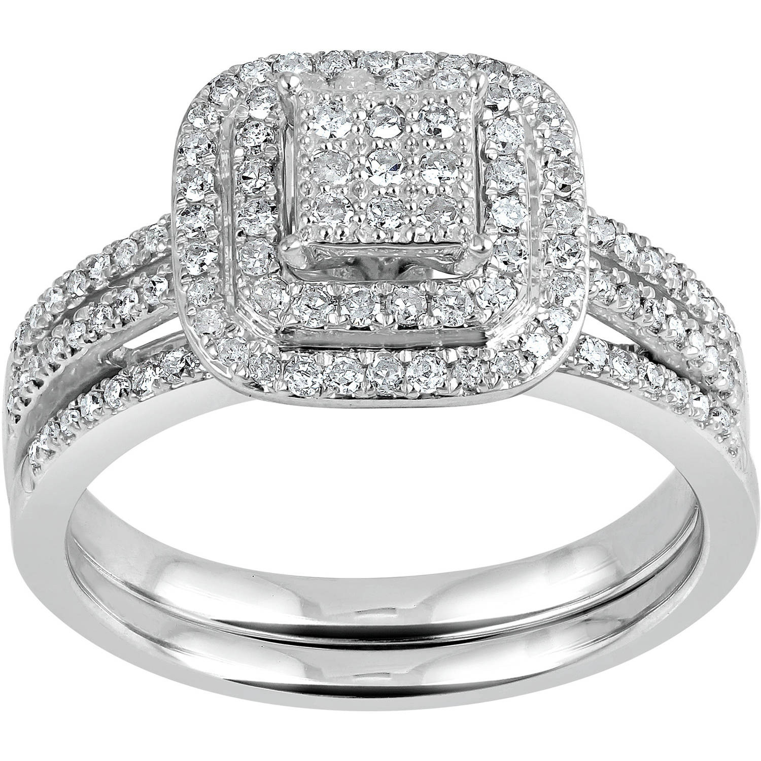 Wedding Ring Sets Walmart
 Forever Bride 1 4 Carat T W Diamond Bridal Set in