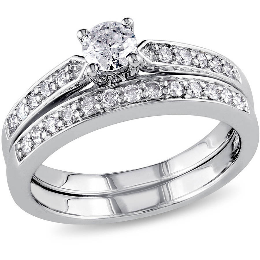 Wedding Ring Sets Walmart
 Miabella 1 2 Carat T W Diamond Sterling Silver Bridal
