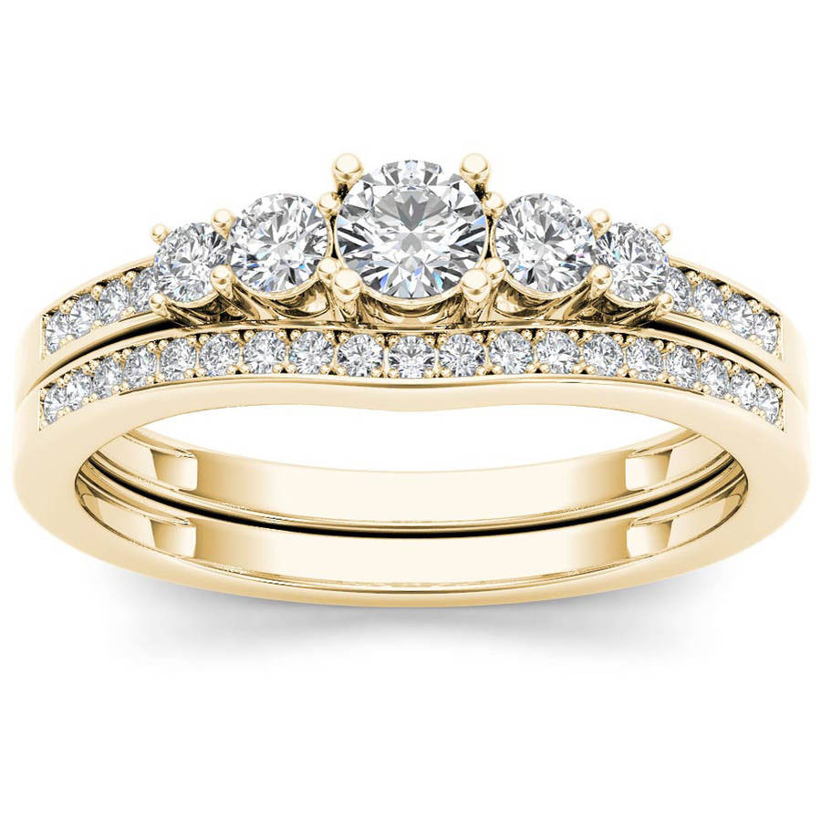 Wedding Ring Sets Walmart
 Forever Bride 1 Carat T W Princess Baguette and Round