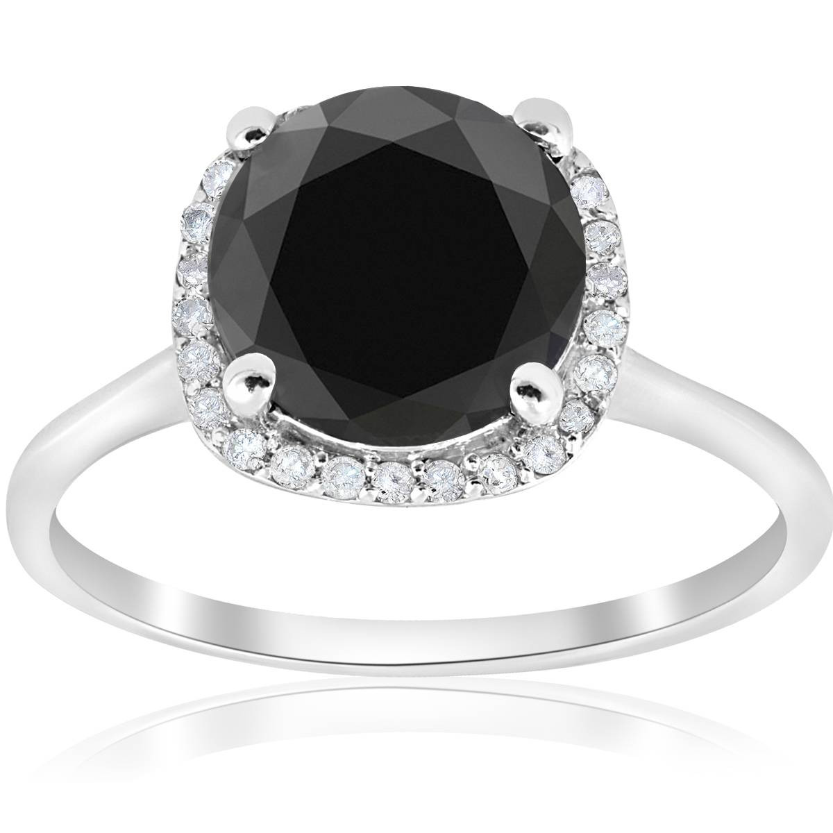 Wedding Rings Black Diamond
 3 1 10ct Treated Black Diamond Cushion Halo Engagement
